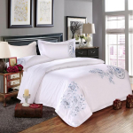 60ndate tikanditega puuvillasatiinist voodipesukomplekt - neli osa Single Duvet Cover 1.8x2.4 (Fits 160x220 Duvet)