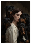 Obraz na pł&oacute;tnie psy portret rottweiler 50x70 cm