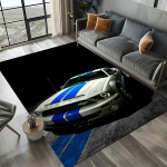 3D F-Ford Mustang v&otilde;idus&otilde;iduauto mootorratta vaip elutuppa, magamistuppa, kodu diivani kaunistamiseks, lasteala vaip libisemiskindel p&otilde;randamatt 70x100cm( 27x39in )