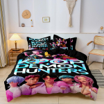 Kpop Deemonik&uuml;tid Huntrix Voodipesukomplekt &Uuml;heinimese Twin T&auml;is Queen King Suuruses Voodikomplekt T&auml;iskasvanute Magamistoakomplektid Anime VoodiTekikate EU Single-135x200cm&set