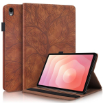 Kaitse&uuml;mbris Samsung GalaxyTab S11 Ultra 14.6 jaoks Tab S11 &Uuml;mbris Reljeefne Puu Rahakott Alus Kate Coque Galaxy Tab S11 11-tollise 2025 SM-X730 X736B jaoks S10FE 10.9inch 2025 pruun