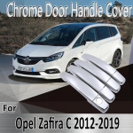 Opel Vauxhall Zafira C Tourer Present 2012~ jaoks Stiilikleepsud Dekoratsioon Kroomitud Uksek&auml;epideme Kate Refit Auto for 4 Door