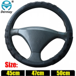 Size 45cm 47cm 50cm Black Steering Wheel Cover faux Leather Massage Design for Car SUV Bus Truck Scania Boat Steering Wheel 45cm