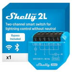Interrupteur connect&eacute; - Shelly - 2L Gen3 - 2 canaux 200-700 W - Fil Neutre non requis - Bypass inclus