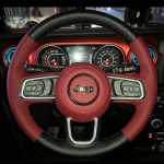 Hand-stitched leather non-slip car steering wheel cover for Jeep Wrangler 2018- Auto Parts style 3