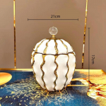 Keraamiline Potti Kuldne &Scaron;ahimatt Purk Laineline Kullatud S&auml;ilituspaak Vaas Lauapealne S&auml;ilituskonteiner Kodu Kaunistamise Aksessuaarid