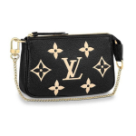 Louis Vuitton Monogram Chain Mini Mahjong Teraline Reljeefne Veisenahast Rahakott-Kotid Naiste rahakotid Must M80732 Basic Set (Bag+Dust Bag)