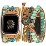 Bohemia Rihm Apple Watch Ultra jaoks Rihm 49mm 44mm 45mm 41mm 42mm 38 K&auml;sit&ouml;&ouml; Looduslikest Helmed K&auml;ev&otilde;ru Iwatch Seeria 8 7 6 Se 5 3 42 44 45 49MM M brown