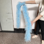 Isetehtud 8-kihilised jaanalinnusuleboaad 4M K&auml;sit&ouml;&ouml;peo Salli Pulmakleidi R&otilde;ivaste Karnevali LavaDekoratsiooni Kohevad Jaanalinnusule Scarf Trim 0.5Meter 8ply sinine