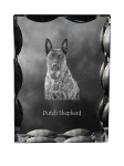 Dutch Shepherd Dog, Dutch Herder - crystal with a picture of a dog, glass statuette with a picture, unique frame with a picture from Art-Dog brand puhas