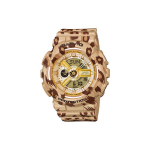 CASIO BABY G Kvartsliikumine Vaikrihmaga K&auml;ekell Naiste K&auml;ekell Mitmev&auml;rviline Kella sihverplaat BA-110LP-9A Leopard print strap