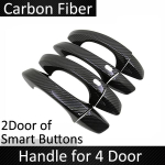 for Skoda Kamiq NW4   Carbon Fiber Smart Door Handle Cover Car Protective Style Decorate Accessories Stickers 4Handle NO Keyhole gray