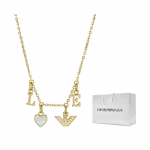 Emporio Armani Moodne kerge luksus Teemant Armastus Kotka Logo S&uuml;damekujuline ripats Kaelakee Naiste kaelakee EGS2968710 Basic Packaging