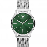 Emporio Armani Minimalistlik Roheline Roostevabast Terasest V&otilde;rk Meeste Kvartsikell AR11578 roheline