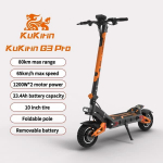 KuKirin G3 Pro t&auml;iskasvanute maastikuelektrit&otilde;ukeratas, 1200W topeltmootor 52V 23.2Ah , 80km s&otilde;iduulatus, 65km/h tippkiirus, 52V/18Ah 1200W must