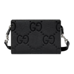Gucci Jumbo GG k&otilde;ikjal Klassikalised elemendid Prindi Nahast T&otilde;mblukuga K&auml;e- ja &Otilde;lakott V&auml;ike Meeste kotid Must 795240-AABY0-1000 Gift Set(Basic Set+Box+Shopping Bag)