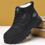 Talvised T&ouml;&ouml;saapad Meestele V&auml;litingimustes Matkamine Nahast Soojad Karusnahaga Vooderdatud Lumesaapad K&otilde;rge S&auml;&auml;rega Jalan&otilde;ud Meeste Paeltega Libisemiskindlad Veekindlad Matkasaapad 38 must