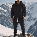 Meeste mood kapuutsiga pullover žakaarmustriga kampsun vabaaja spordip&uuml;ksid &uuml;likond L must