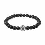 Chrome Hearts Logo Graveeritud Kaunistus 925 H&otilde;be Obsidiaan K&auml;ev&otilde;ru Unisex k&auml;ev&otilde;ru Must 2284 Basic Packaging-Dust Bag,L