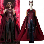 Scarlet Witchi Cosplay Kost&uuml;&uuml;m T&auml;iskomplekt WandaVision Halloween Cosplay Satiinist Rollim&auml;ngukleit L