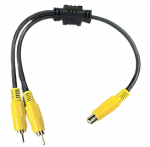 RCA Videojaotur Kaabel Isasele [COMON] (Naine x2) / 0,3m [VDF-Y] must