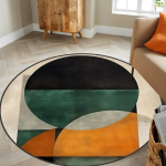 Keskmise sajandi boheemlaslik &uuml;mmargune vaip Stiilne kaasaegne abstraktne &uuml;mmargune vaip Unikaalne suur moodne minimalistlik kodu sisustus 120cm black