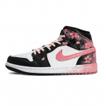 Jordan Air Jordan 1 Libisemisvastased Kulumiskindlad K&otilde;rged Vintage Korvpallijalatsid Unisex Must Roosa DQ8423-103(Team629-) 36