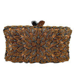 Boutique De FGG Naiste Pruunid &Otilde;htukotid Formaalseteks Pidudeks Kivist Sidurk&auml;ekotid Pulmadeks Pruudile Pronksist Kristallist Sidurrahakott Mini Clutch black
