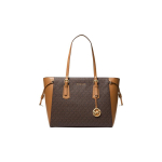 MICHAEL KORS Voyager Presb&uuml;oopia Tr&uuml;kitud Commuting Retro Klassikaline Veisenahast T&ouml;&ouml;kotipood Koti &Otilde;lakott Keskmine Naiste Tume Pruun pruun