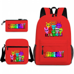 R&uuml;tmiboks Laste seljakott Koolikott Kolmeosaline Sprunki seljakott Crossbody kott Pennikott Klassidele 1-6 Three-piece set