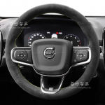 100% sobiv Volvo C40 XC40 2023 2024 autodele DIY k&auml;sitsi &otilde;mmeldud must seemisnahast libisemisvastane kulumiskindel auto rooliratta kate
