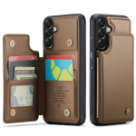 Samsung Galaxy A57 A37 jaoks PU Nahast Rahakott RFID Blokeeriva Kaardihoidjaga Magnetiline Klappkaas Jalatugi P&otilde;rutuskindel Kaitsev For Galaxy A57 pruun