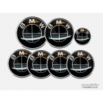 modifix_co_uk BMW T&Auml;ISMUST Embleem M&auml;rk 7tk Komplekt: Eesmine + Tagumine + Keskkattekattekesed + Kleebis