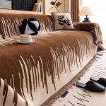 Paks Chenille tekk Klassikaline must triip Diivanitekk Suvine diivan Libisemiskindel tekk Kontori uinaku sall Padi Diivanikatted 180x130cm