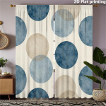 2 tk Moodsad abstraktse ringi prindiga kardinad Elutoa kardinad Aknapaneelid Geomeetriline Sinine Beež Siseruumide Kodu Kardina Kaunistus 100&times;220cm