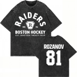 100% Puuvill Vintage Pesuga Kuumutatud Rivaliteet Ilya Rozanov 81 Boston Raiders T-s&auml;rk Meeste Scott Hunter Shane Hollander Happepesu T-s&auml;rgid S