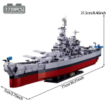 1739 tk WW2 USS Missouri lahingulaeva ehitusklotsid S&otilde;jalised s&otilde;jalaevad Merev&auml;e laevastiku mudelklotsid M&auml;nguasi lastele S&uuml;nnip&auml;evakingitus Moc No Box must