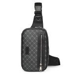 Meeste monogrammiga crossbody rinnakott - kaasaskantav, vabaaja, k&otilde;rgekvaliteediline tunne must