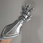Keskaegsed R&uuml;&uuml;tli Kindad 3D Prinditud Mees Naine Gooti Punk K&auml;ekaitse Keskaegne Cosplay Kost&uuml;&uuml;m Halloween Comic-Con Coser Rekvisiidid Right Hand gray
