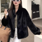 Naiste paksud kunstminkkarusnahast laiad jakid topid talvised soojad p&uuml;stkraega &uuml;herealised Abrigos vabaaja Korea &uuml;hev&auml;rvilised mantlid Blusas uued M must
