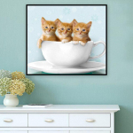 Ristpistes tikkimiskomplektid Linnud  kass  Puuvillase niidi maalimine Ise ise n&auml;put&ouml;&ouml; 20X30