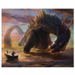 Teemantmaaling Dragon Fishing Knight K&auml;sit&ouml;&ouml; Rhinestones Tikand Ristpistes Kodukaunistus 20X30CM