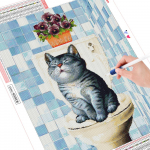 Kassi teemantmaali t&auml;is&uuml;mmargune loomade teemanttikandid ristpistes m&uuml;&uuml;k Teemantkunst t&auml;ispuur 20X30CM