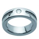 Bague Homme 'Peaceful' argent&eacute; - 6 mm 50 h&otilde;be