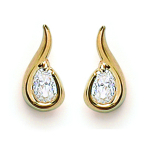 Les Tr&eacute;sors De Lily [E9101] - kullatud k&otilde;rvar&otilde;ngad 'C&acirc;lin' Kuldne valge - 6x13 mm valge