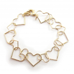 Les Tr&eacute;sors De Lily [F0351] - Bracelet Plaqu&eacute; Or 'Coeurs Moderne' kuld