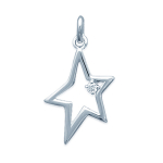 Les Tr&eacute;sors De Lily [G0623] - Pendentif Argent 'Nuit Etoil&eacute;e' blanc argent&eacute; - 18x15 mm h&otilde;be