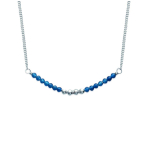 Les Tr&eacute;sors De Lily [K2413] - Collier Argent 'Mineralia' bleu argent&eacute; - 40x2 mm sinine