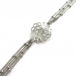 Les Tr&eacute;sors De Lily [M8801] - Bracelet Acier 'Flora' argent&eacute; h&otilde;be