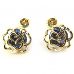 Les Tr&eacute;sors De Lily [M9447] - Boucles cr&eacute;ateur 'Rosa Romantica' bleu dor&eacute; kuld